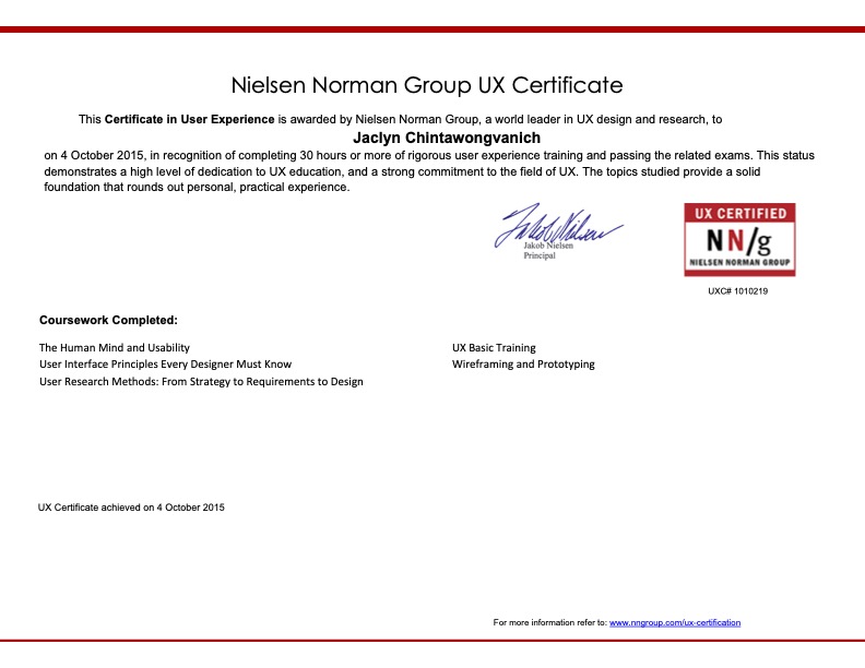 Nielsen Norman Group Certification for User Experience